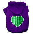 thumbnail image 6 of Pet Dog  Cat Hoodie Screen Printed, "Green Swiss Dots Heart", 6 of 11