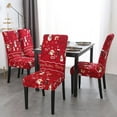 thumbnail image 3 of PENGXIANG Housse de Chaise Extensible Confortable Toucher Polyester Motif Élément de Noël Housse de Chaise pour la Maison, 3 of 8