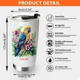 thumbnail image 2 of Custom Parrot Lover Travel Tumbler 20oz – Cute Bird Gifts For Her – Stainless Mug With Handle and Straw – Animal Design With Personalized Name Cup SD2ExX, 2 of 6