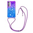 thumbnail image 1 of Funda para Samsung Galaxy S23 FE 5G Brillantina Líquida Divertida Reluciente y con Cristales en Movimiento Cuerpo Cruzado con Cordón Ajustable, 1 of 5