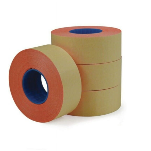 Office Depot 2 Line Price-Marking Labels Fluoresc Red, 1,200 Labels Per Roll 4PK