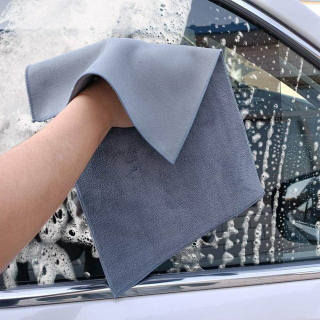 Toalla de lavado de coches de ante y microfibra de doble cara - Paño de secado y pulido súper absorbente para detallado de automóviles, 11,8" x 23,6"