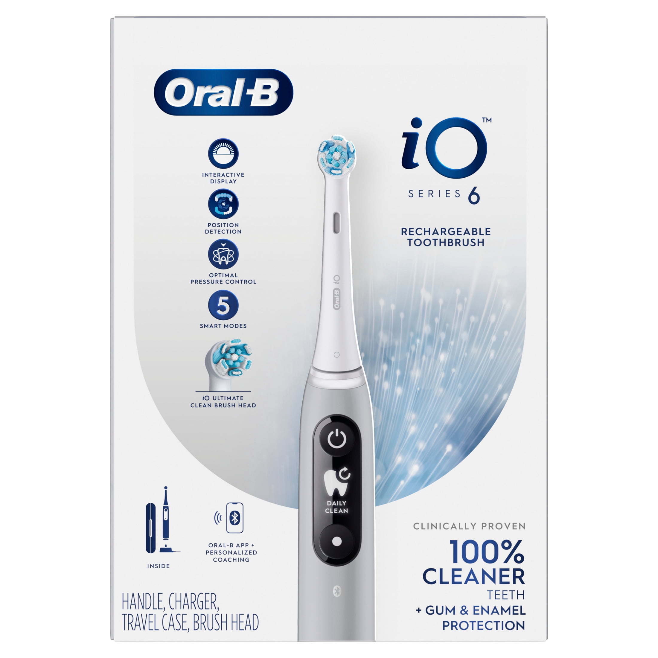 Oral-B iO Series 6 Electronic Powered Toothbrush, Black Lava, with
