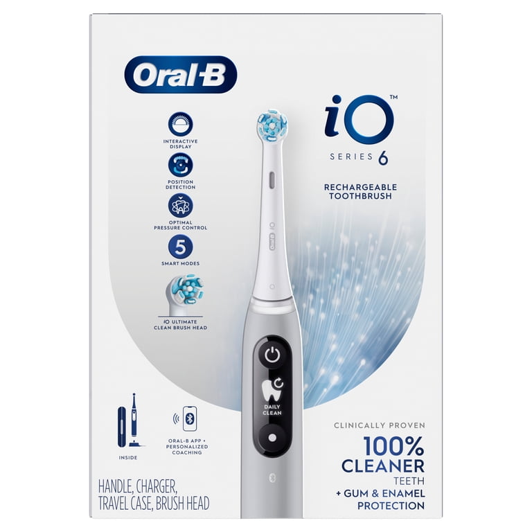 Oral-B iO Series 6 Electric Toothbrush, Gray Opal, with AI
