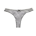 thumbnail image 3 of QLEICOM Cotton Underwear for Women,Women's Panties,Solid Color Thong Panties Comfortable Fits Seamless Breathable Bow Detail with Ribbed Edging No Visible Panty Line for Smooth Look Gray, 3 of 5