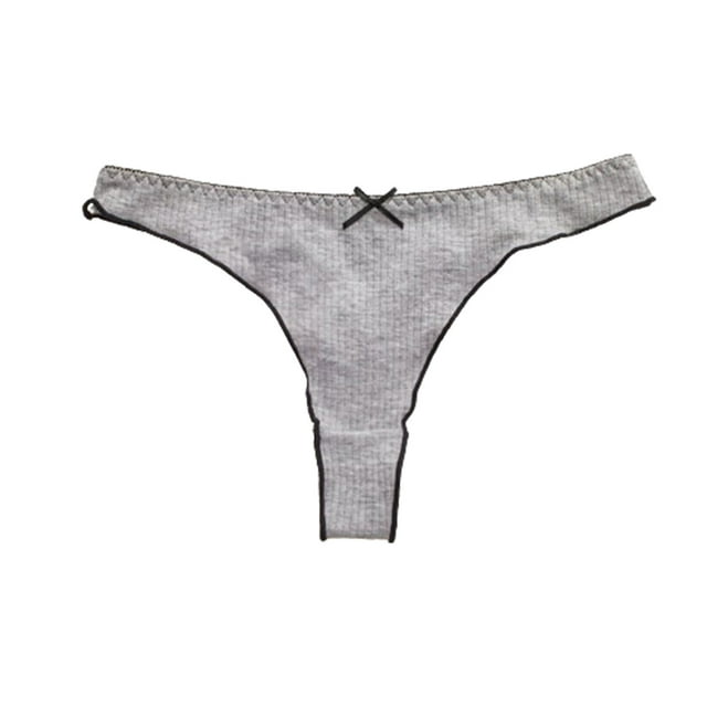 Timegard String pour Femmes Taille Basse Côtelé Nœud Papillon Sans Coutures sous-Vêtements Confortables Culottes Invisibles G-String Strings