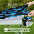 thumbnail image 6 of Black Blue Butterfly Pattern Square Fitted Tablecloth with Elastic Edge,Square Table Cover,Washable Elastic Table Cover for Home Kitchen Party Decor 36"x36", 6 of 6