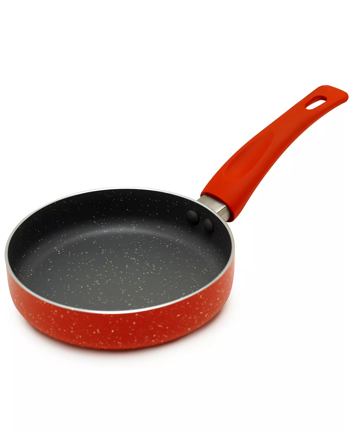 Frying Pan Small Round Mini Aluminum Non Stick Fry Pan 6.1/4 With Silicon  Cover Handle 16 CM (red) 