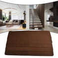 thumbnail image 3 of Girlsshop Non-Slip Solid Wood Carpet Stair Treads Floor Stair Protectors Device Wash Mat,5PCS-Brown, 3 of 10