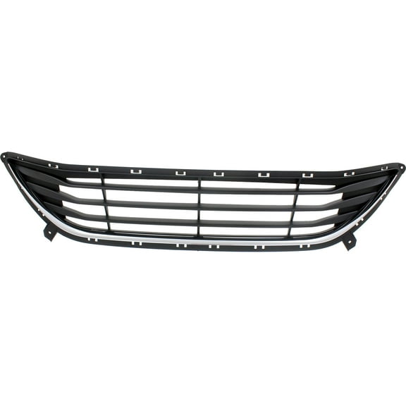 Front Bumper Grille Compatible with HYUNDAI ELANTRA 2011-2013 Textured Black with Chrome Insert Sedan USA Built