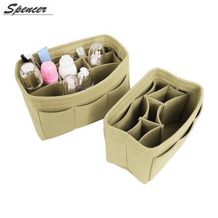 Travel Insert Handbag Organizer Spencer Women Travel Felt Insert Handbag Organizer Compartment Bag Purse Large liner Makeup Cosmetic Pouch Storage Tote Bag