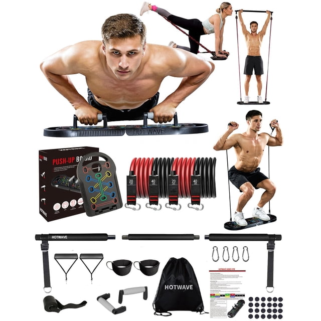 Equipo de entrenamiento para el hogar: tabla de flexiones HOTWAVE 20 en 1