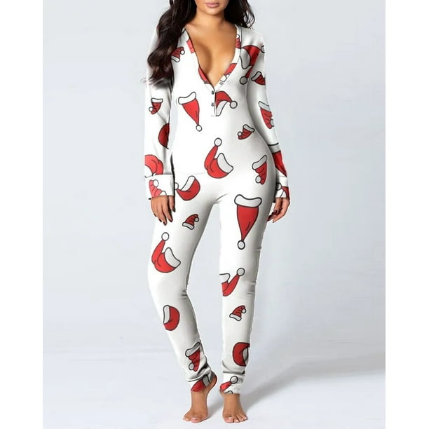 Pijama de Invierno para mujer mono calido ropa de dormir Kigurumi mono de Navidad para adultos camison para mujer Walmart en linea