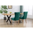 thumbnail image 6 of Miekor Furniture Upholstered Button Tufted Back Green Velvet Dining Chair with Nailhead Trim and Brushed Solid Wood Legs 2 Sets 113807, 6 of 9