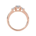 thumbnail image 3 of solitaire jewels 1CT Round Moissanite 3 Stone Engagement Ring For Women, 18K Rose Gold, 3 of 5