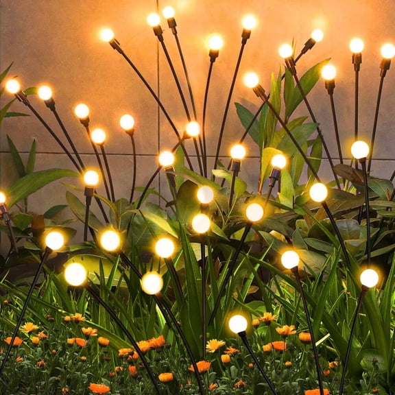 Solar Garden Lights Outdoor,2 Pack Firefly Swaying Lights,Waterproof Garden Decor for Yard Patio Pathway Lawn,Gardening Gifts for Women Christmas Decoration
