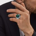 thumbnail image 4 of ievspot 1Pcs Round Green Dial Elastic Stainless Steel Watch Finger Ring Birthday Gift Fashion Accessories, 4 of 8