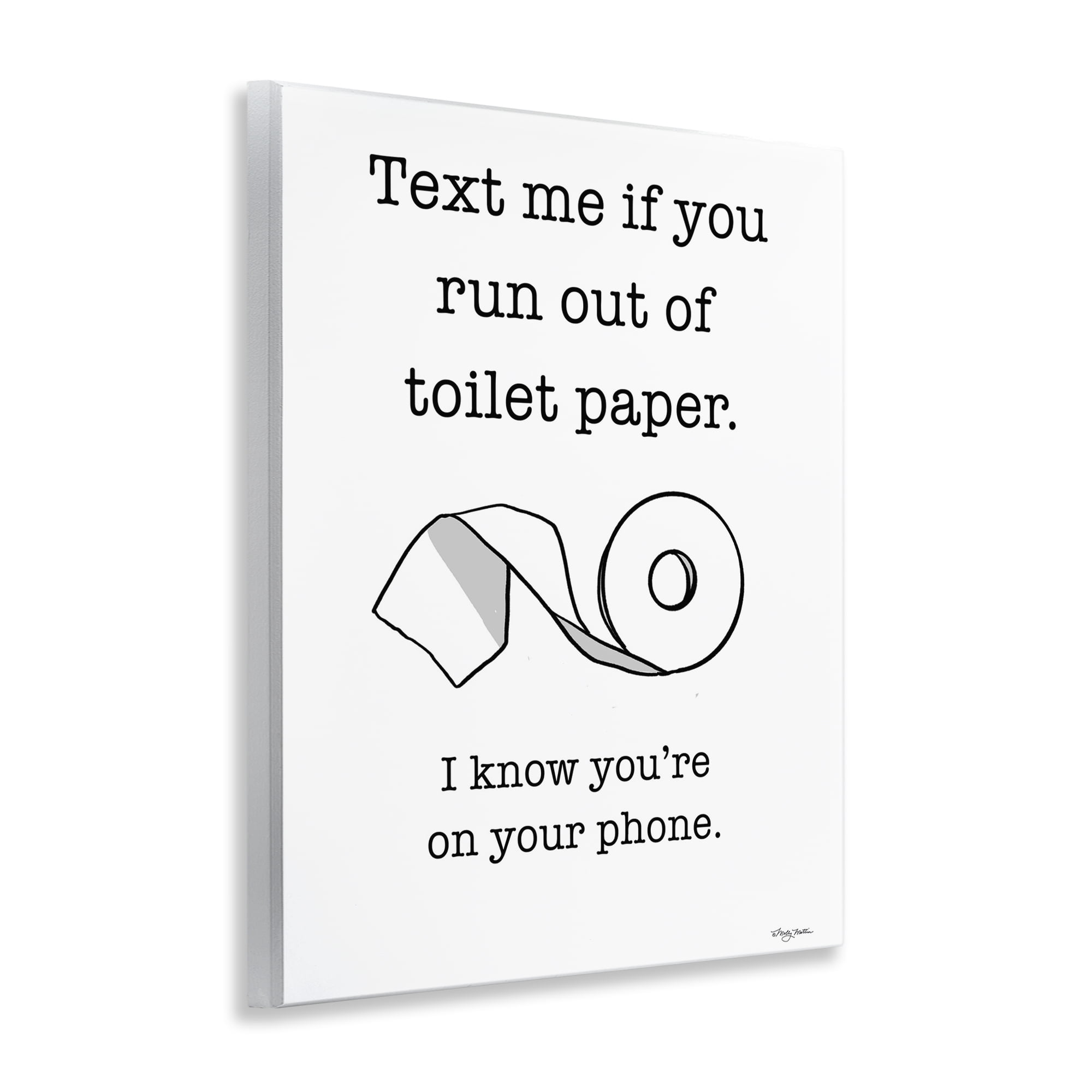 Stupell Industries Text Me for Toilet Paper Typography Painting Unframed Art Print Wall Art, 11 x 14