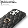 thumbnail image 6 of Dteck Case for iPhone 12 Pro 6.1-inch,Shockproof Leather Grid Case 360°Rotatable Ring Holder Kickstand Hybrid Rubber Cover,Black, 6 of 8