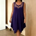thumbnail image 5 of Blmnix Shift Ladies Dresses Plus Size Dresses Tank Dress Under Dresses Purple Crew Neck Sleeveless Midi Dresses Antimicrobial Protection Womens Spring Dress,L, 5 of 7