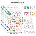 thumbnail image 4 of 200 Pcs Wall Stickers Irregular Geometric Lines Decals Colorful Vinyl Peel and Stick for Living Room Bedroom Boys Girls Playroom Decor, 4 of 6