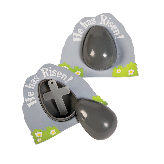 Tomb Egg W/ Gid Cross - Party Supplies - 12 Pieces