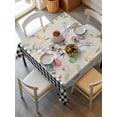 thumbnail image 6 of Easter Table Cloth, Waterproof Tablecloth for Square Tables, Spring Farmhouse Retro Bunny Eggs Flower Black Plaid Reusable Washable Fabric Table Cover for Restaurant Kitchen Dining Tables 60"x60", 6 of 9