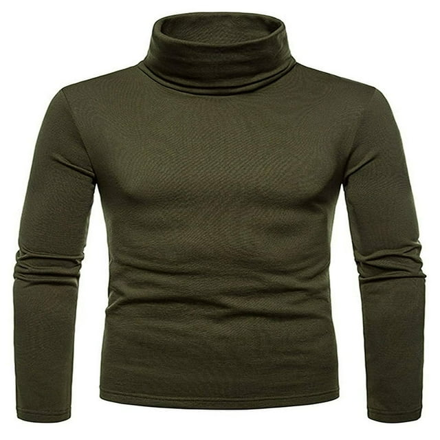 Chandails à Col Roulé Thermiques en Coton pour Hommes T-Shirt Extensible Col Haut Skivvy Coupe Ajustée Haut Rouge Vin TG