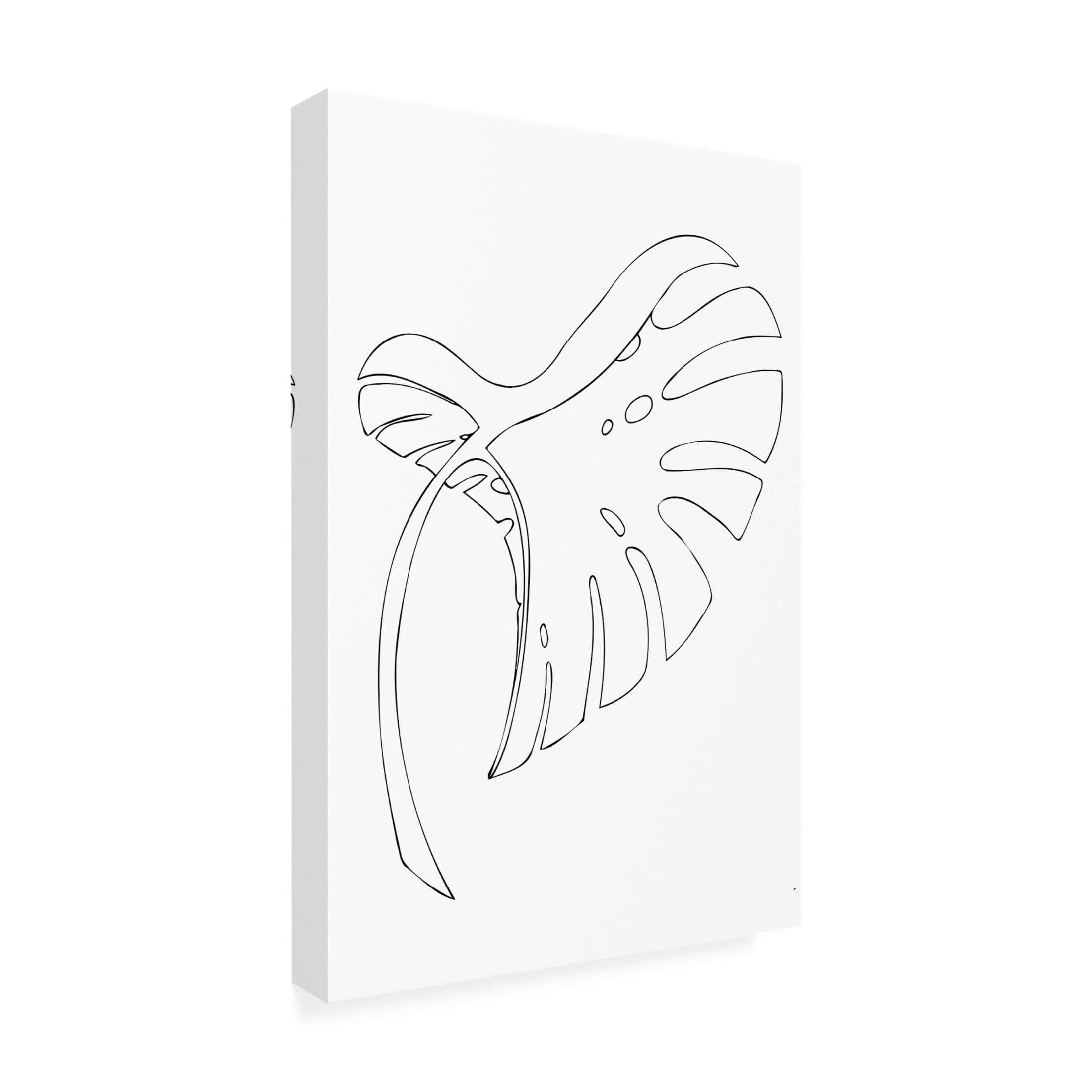 Canvas Wall Art - Pictufy Studio Ii 'Monstera Bent White' Wall Art for Living Room, Bedroom, or Office D?cor by Trademark Fine Art - 16 x 24 Inches