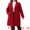 Wine Red, variant on DARING DIVA Women's Plus Size Mid Length Notch Lapel Pea Coat 1X Camel