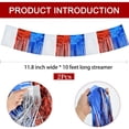 thumbnail image 2 of Topboutique 4th of July Decorations 2 Pack 10 Feet Foil Fringe Tinsel Streamers Banner Garland Patriotic Parade Float Fringe Hanging Backdrop Banner for Memorial Day Independence Day, 2 of 8