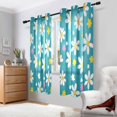 thumbnail image 2 of Yayeee Window Curtains Light Filtering 63"x42" Grommet Panel Pair Home Living Room Decor, Small Daisy, 2 of 7