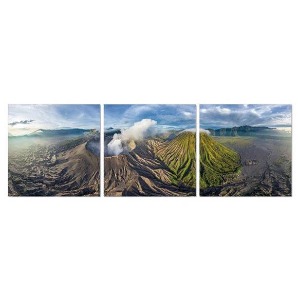 48 x 16 Po. Senia Gunung Bromo Triptyque de Photographie à 3 Panneaux en MDF