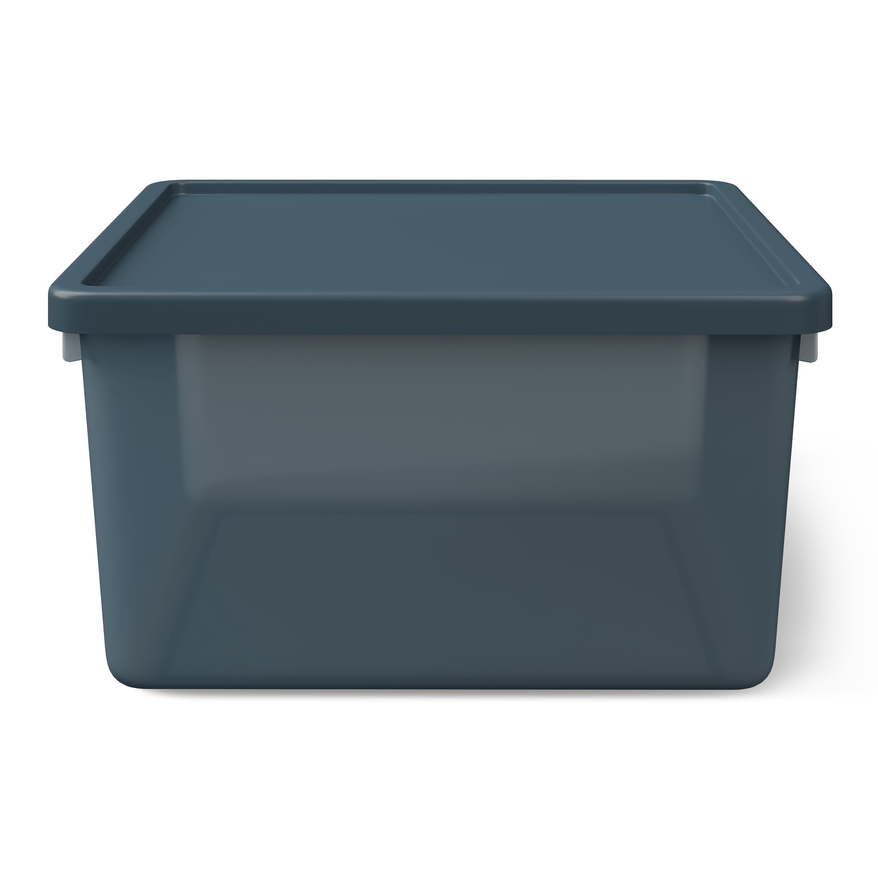 Mainstays Kids Blue Medium Plastic Storage Bin with Lid, 4 Pack