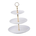 thumbnail image 2 of Soporte para repostería, platos para aperitivos de frutas, 3 niveles con asa, decoración de mesa de Buffet, centro de mesa, torre de , soporte pilar perfecl Puesto de pasteles, 2 of 8