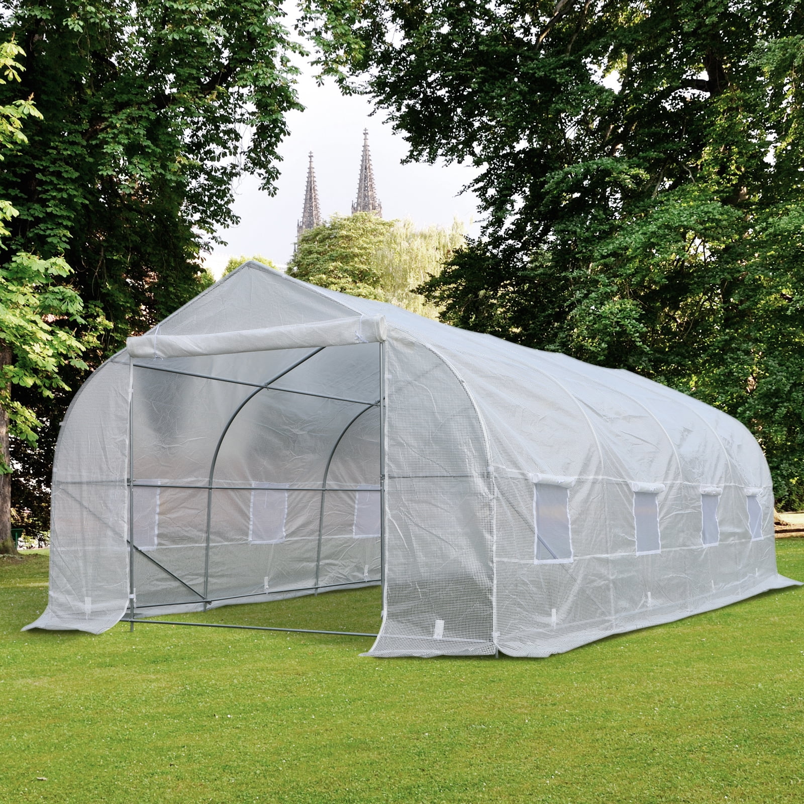 Outsunny High Tunnel Walk-In Garden Greenhouse - 20' x 10' x 7' - Deluxe