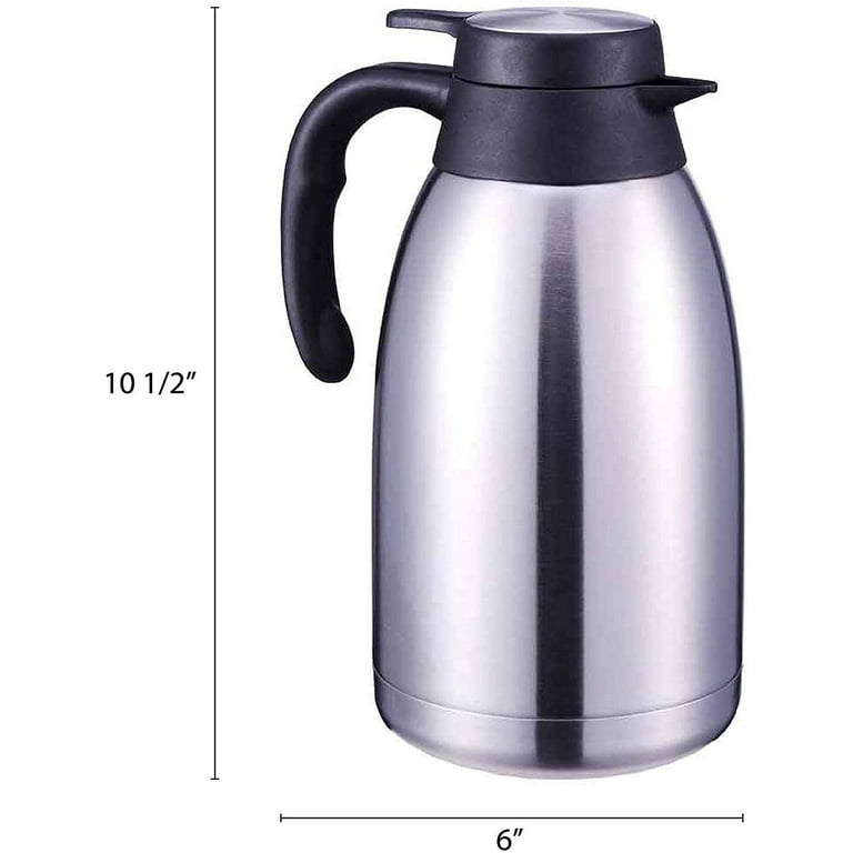 Norme 2 Pcs 68 oz Thermal Coffee Carafe Insulated Stainless Steel Coffee  Carafe Double Walled Vacuum Thermal Pot Flask with Brushes Coffee Carafe  for