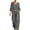 Black, variant on Two-Piece Outfits for Women Plaid Ruffled 3/4 Sleeve V Neck and Wide Leg Pants Lounge Sets