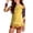 E347-Yellow, variant on hengsof Girls Long Sleeve Crewneck UV Protection Swimsuit Set Fashion Printed Conservative Quick Dry Rash Guard with Swim Shorts Two Piece Set