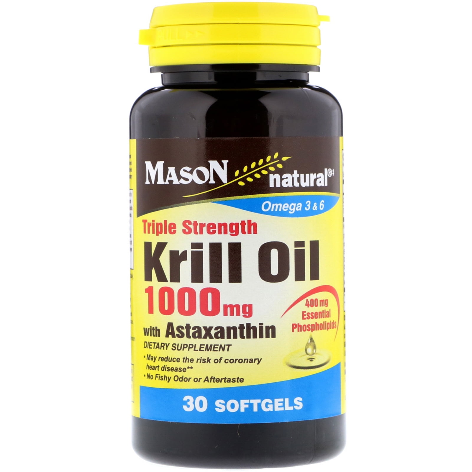 Mason Natural Krill Oil 1000 mg with Astaxanthin Triple Strength, 30