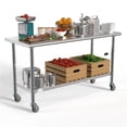 thumbnail image 4 of Pemberly Row Table de Travail Commerciale en Acier Inoxydable 18-Gauge 24"x60 Pouces avec Roulettes, 4 of 13