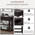 thumbnail image 3 of Jopath 48" Modern Buffet Sideboard with 3 Storage Drawers and 2 Shelves, Solid Pine Wood Top Console Sofa Table for Living Room Kitchen Dining Room Entryway Hallway(Black), 3 of 9