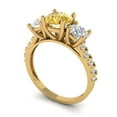 thumbnail image 2 of Clara Pucci 14K Yellow Gold 1.97ct YellowMoissanite Three-Stone Ring, 2 of 8