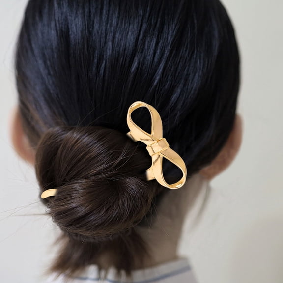 TABLZONE Hair Bows for Girls Wavy Hairpin Headdress Golden 1Pcs Women Various Occasions