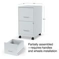 thumbnail image 2 of 2-Drawer File Cabinet, Lockable Office Storage - Letter Size, Mobile Gray Filing Cabinet 14x18x26.3", Office Organization, 2 of 8