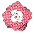 thumbnail image 2 of White Poodle Foam Coaster Set of 4, 2 of 3