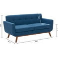 thumbnail image 3 of Tbfit 67" W Loveseat Sofa, Mid Century Modern Decor Love Seat Couches for Living Room, Button Tufted Upholstered Small Couch for Bedroom, Solid and Easy to Install Love Seats Furniture, Navy Blue, 3 of 6