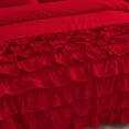 thumbnail image 6 of DNG Creations 1 Piece Vintage Ruffle Duvet Cover 100% Egyptian Cotton, 800 Threads Count - With Zipper & Corner Ties ( Full/Queen - Solid Red ), 6 of 7