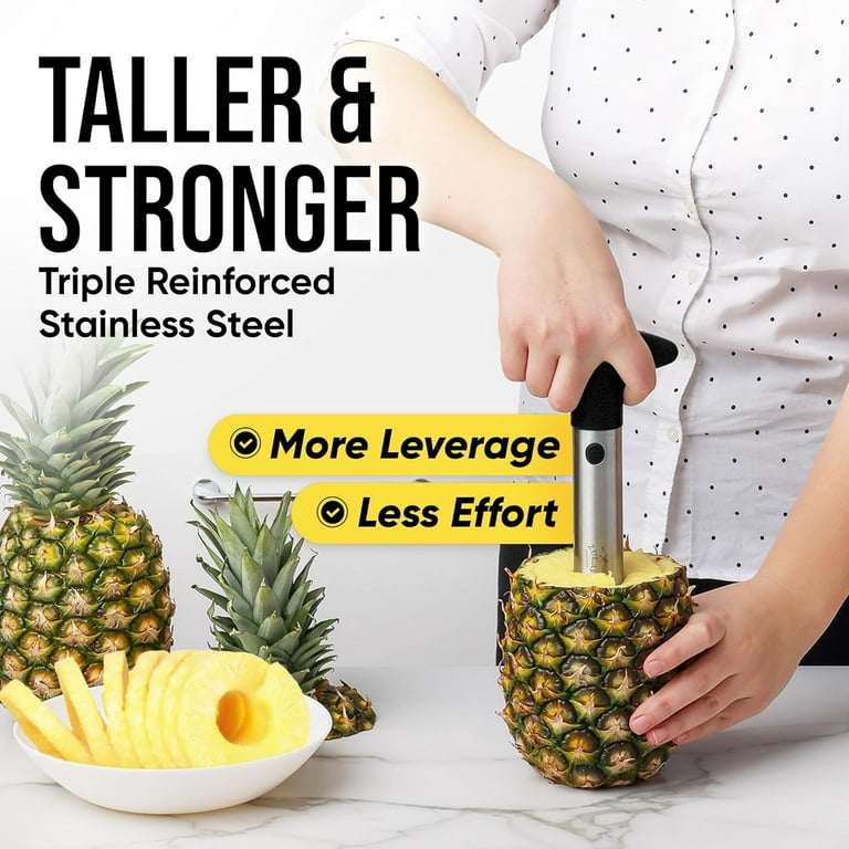 Pineapple Cutter and Corer with Triple Reinforced Stainless Steel -  Easy-to-Use Pineapple Corer with Thicker Blade - Pineapple Cutter - Pineapple  Slicer and Corer Tool for Easy Core Removal by Zulay 