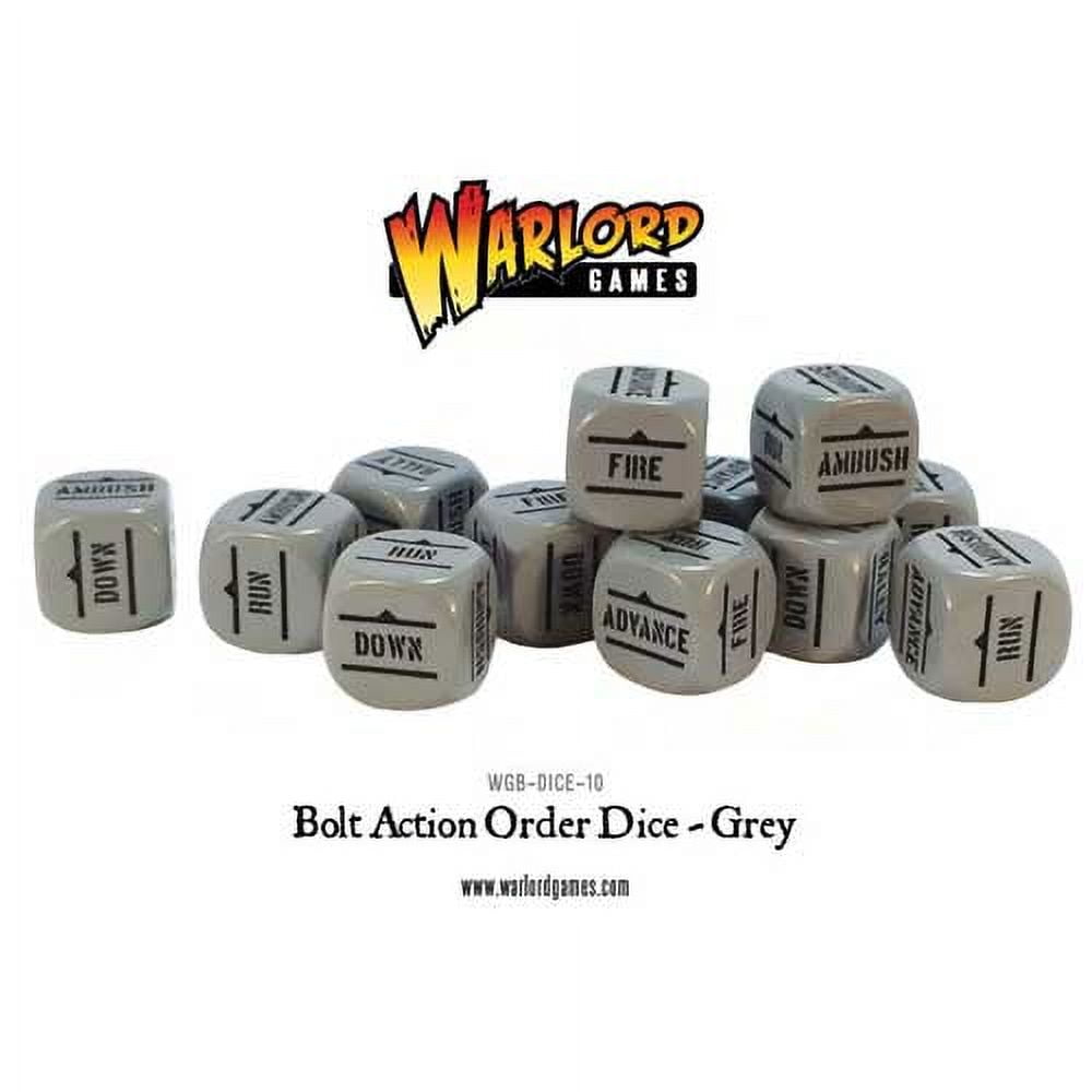 Warlord Games Bolt Action Orders Dice - Grey (12) WLG WGB-DICE-10